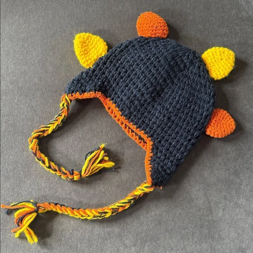 Daisy Baby Unisex Kids Beanie Hat Rowdy Monster in Blue 2-8 years NWT